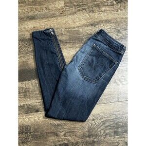 Current/Elliott The Cropped Legging With Long‎ Zip Women's 25 Bluebird Denim